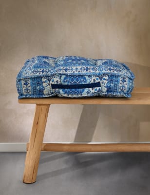 

M&S X Fired Earth Asiento para caja 100% algodón Acapulco Salazar - Mezcla De Tonos Azules, Mezcla De Tonos Azules