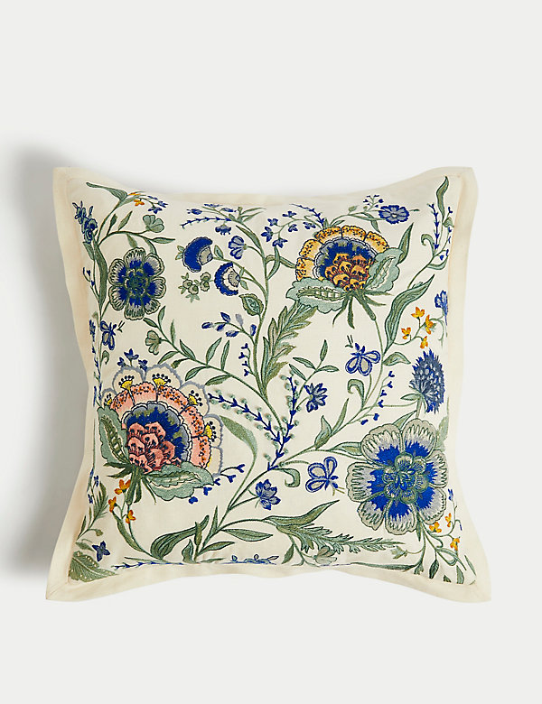 Cotton with Linen Embroidered Cushion - CA