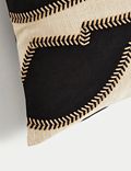 Cotton Embroidered Bolster Cushion with Linen