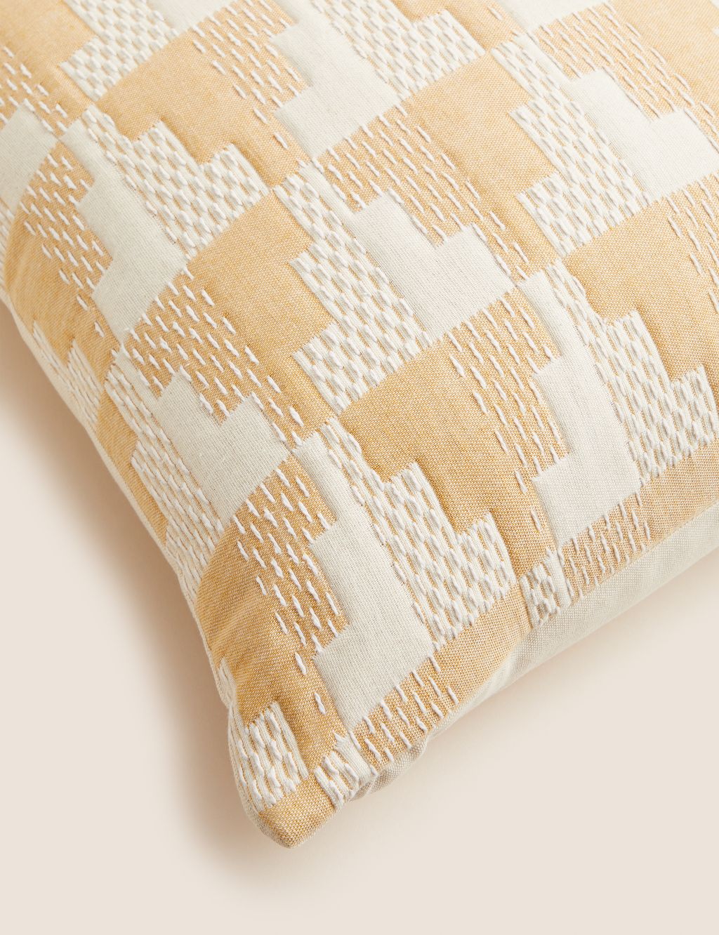 Pure Cotton Geometric Jacquard Matelassé Cushion image 2