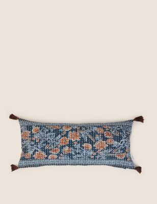 

M&S X Fired Earth Seville Carmona Pure Cotton Bolster Cushion - Navy Mix, Navy Mix