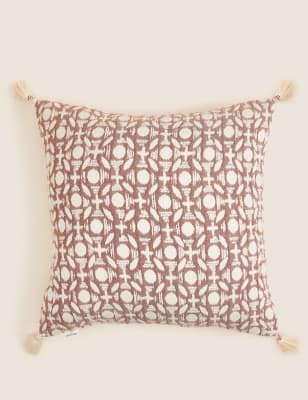 

M&S X Fired Earth Seville Feria Pure Cotton Tasselled Cushion - Rust Mix, Rust Mix