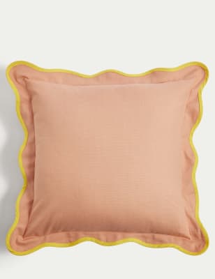 Pure Cotton Scallop Trim Cushion - CA