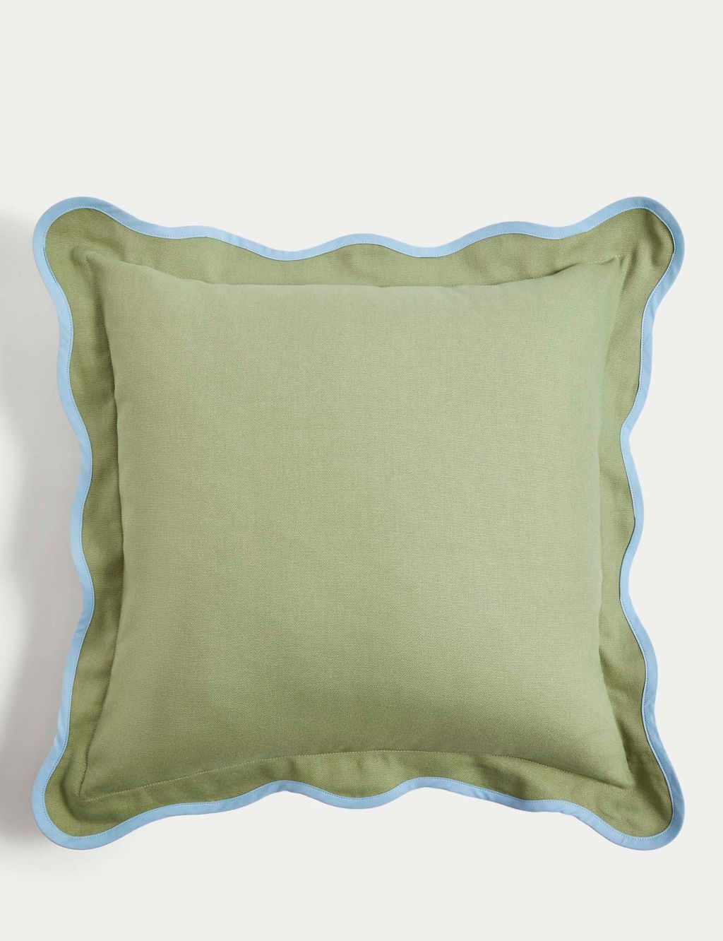 Pure Cotton Scallop Trim Cushion image 1