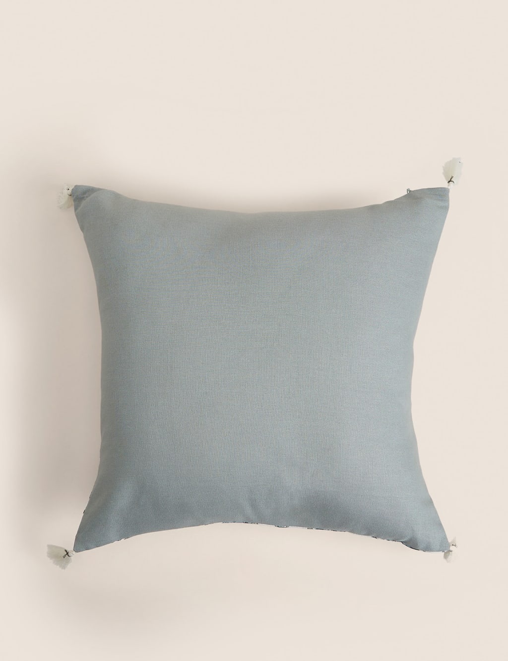 Pure Cotton Floral Tassled Cushion image 3