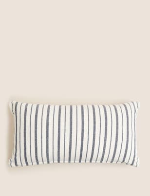 

M&S Collection Pure Cotton Striped Bolster Cushion - Blue Mix, Blue Mix