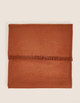 

M&S X Fired Earth Wool Blend Faux Mohair Throw - Rust, Rust