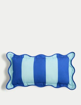 

M&S Collection Striped Outdoor Bolster Cushion - Blue Mix, Blue Mix