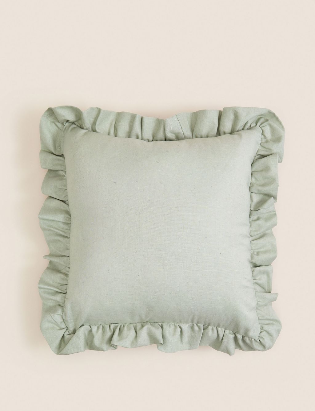 Cotton with Linen Frilled Cushion image 1