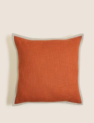 

M&S Collection Cotton with Linen Textured Cushion - Rust, Rust