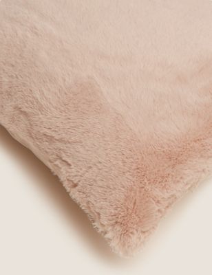 

M&S Collection Supersoft Faux Fur Cushion - Blush, Blush