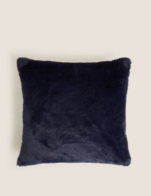 

M&S Collection Supersoft Faux Fur Cushion - Dark Navy, Dark Navy