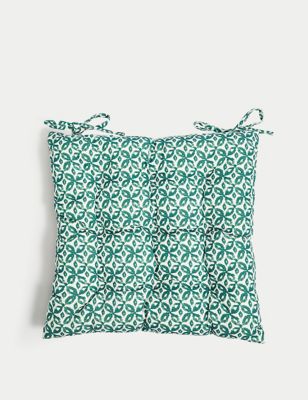 

M&S Collection Set of 2 Geometric Outdoor Seat Pads - Teal Mix, Teal Mix
