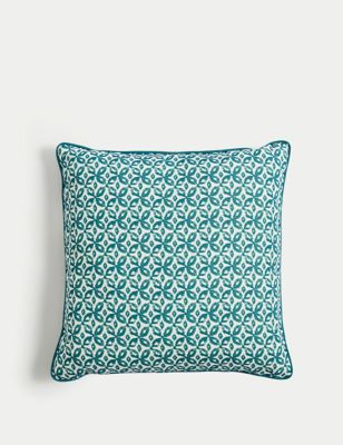 

M&S Collection Set of 2 Geometric Outdoor Cushions - Teal Mix, Teal Mix