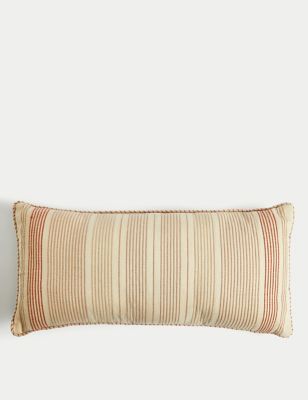 M&S Pure Cotton Corded Outdoor Bolster Cushion - Neutral, Neutral