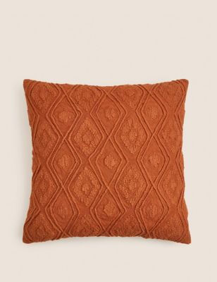 Pure Cotton Geometric Textured Cushion