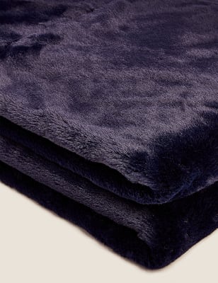 

M&S Collection Supersoft Faux Fur Throw - Navy, Navy