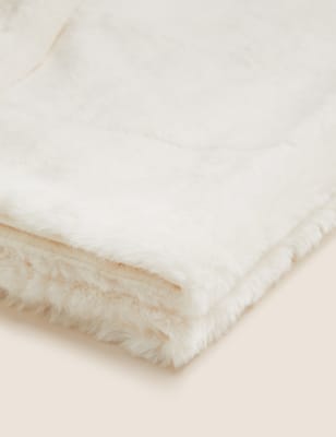 

M&S Collection Supersoft Faux Fur Throw - Cream, Cream