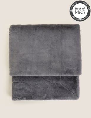

M&S Collection Manta supersuave imitación de piel - Charcoal, Charcoal