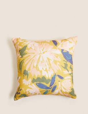 

M&S Collection Pure Cotton Watercolour Floral Cushion - Ochre, Ochre