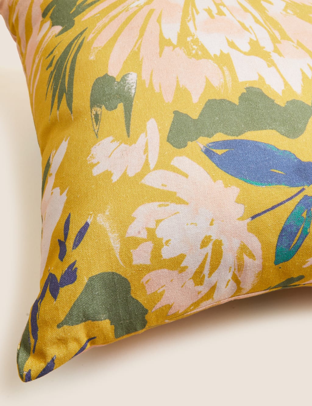 Pure Cotton Watercolour Floral Cushion image 3