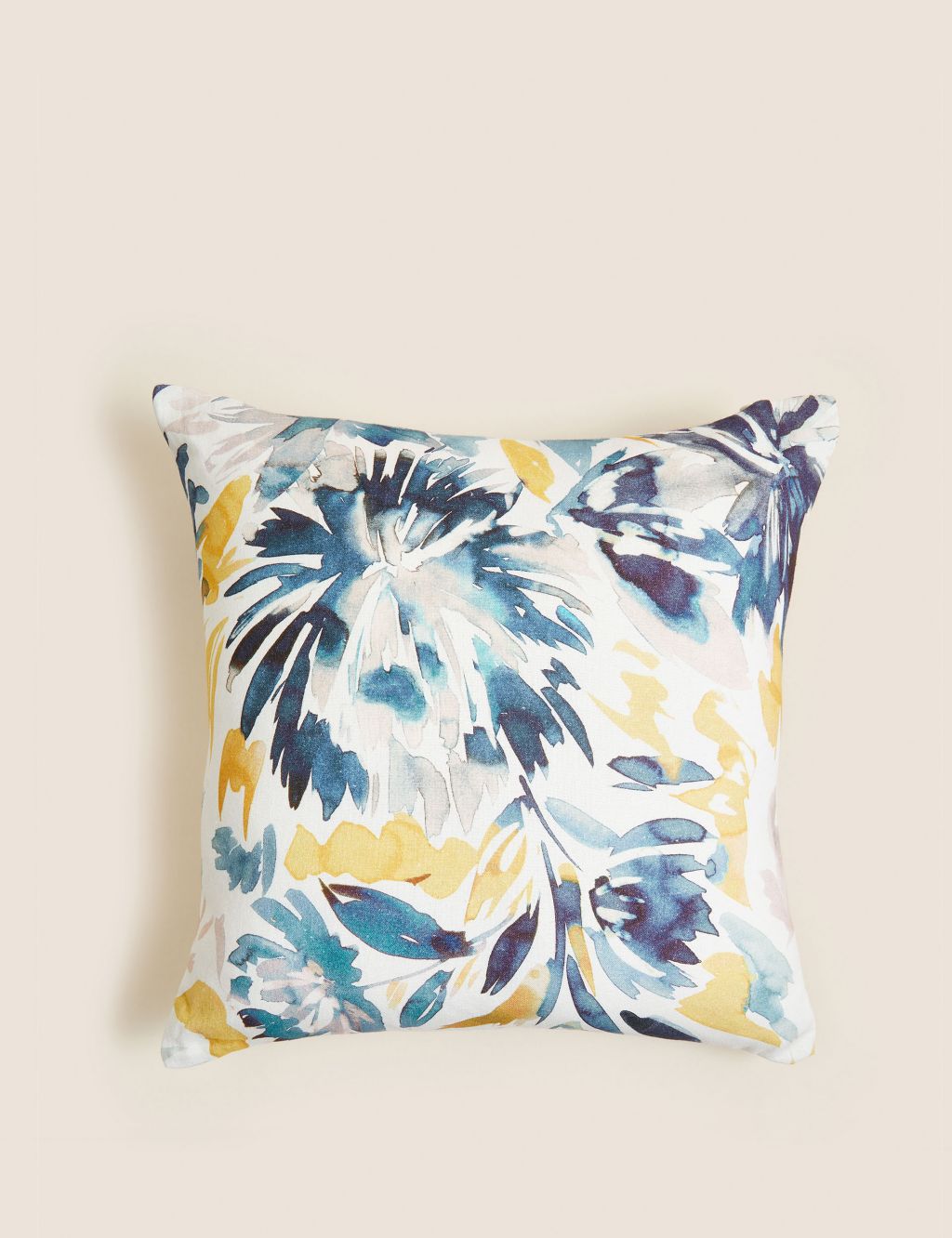 Pure Cotton Watercolour Floral Cushion