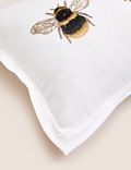 Coussin en coton et lin à motif abeille
