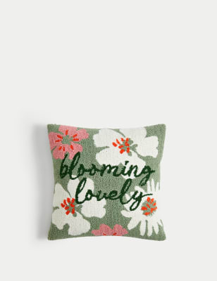 Cotton Rich Floral Embroidered Cushion - SE