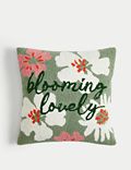 Cotton Rich Floral Embroidered Cushion