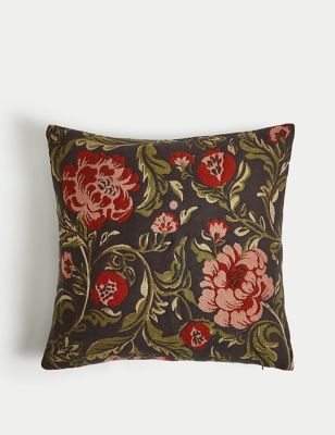 

M&S Collection Floral Jacquard Cushion - Charcoal Mix, Charcoal Mix