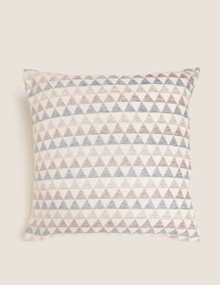 

M&S Collection Chenille Geometric Cushion - Duck Egg, Duck Egg