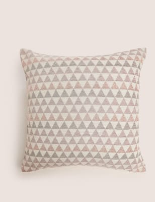 

M&S Collection Chenille Geometric Cushion - Natural Mix, Natural Mix