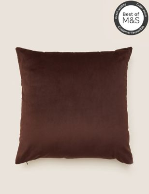 M&S Collection Velvet Cushion - Dark Chocolate, Dark Chocolate