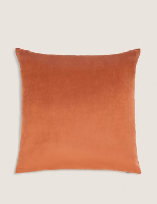 M&S Collection Velvet Cushion - Rust, Rust