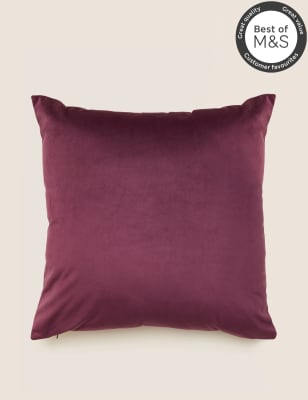 

M&S Collection Velvet Cushion - Medium Plum, Medium Plum