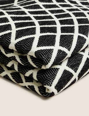 

M&S Collection Chenille Jacquard Throw - Black Mix, Black Mix