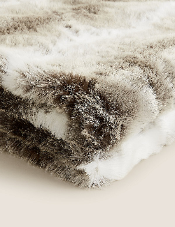 Faux Fur Animal Print Throw - RO