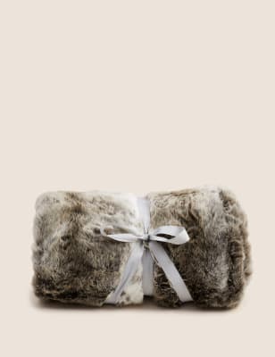 Faux Fur Animal Print Throw - FI