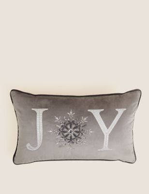 Velvet Joy Embroidered Bolster Cushion - AT