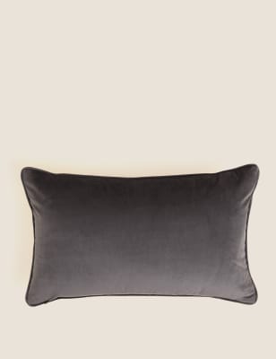 

M&S Collection Velvet Joy Embroidered Bolster Cushion - Grey, Grey