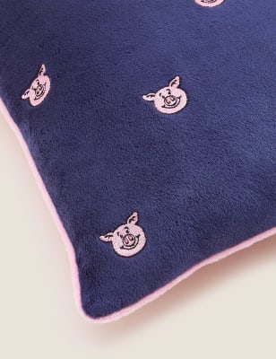 

Percy Pig™ Velvet Percy Pig™ Embroidered Small Cushion - Navy Mix, Navy Mix