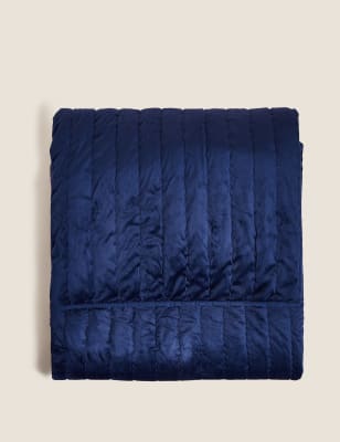 

M&S Collection Velvet Quilted Bedspread - Navy, Navy