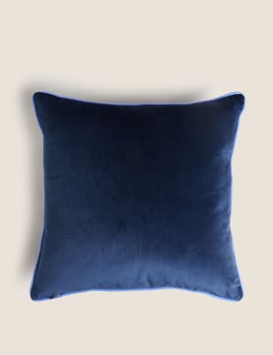 

M&S Collection Velvet Tropical Print Cushion - Navy Mix, Navy Mix