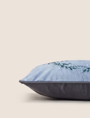 Velvet Noel Slogan Bolster Cushion
