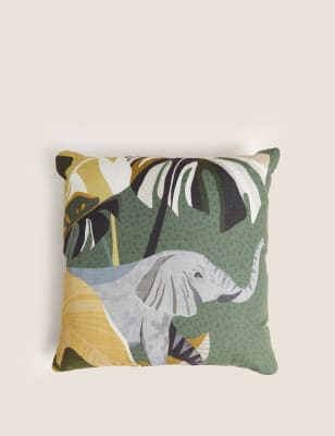 Set of 2 Elephant Print Outdoor Cushions