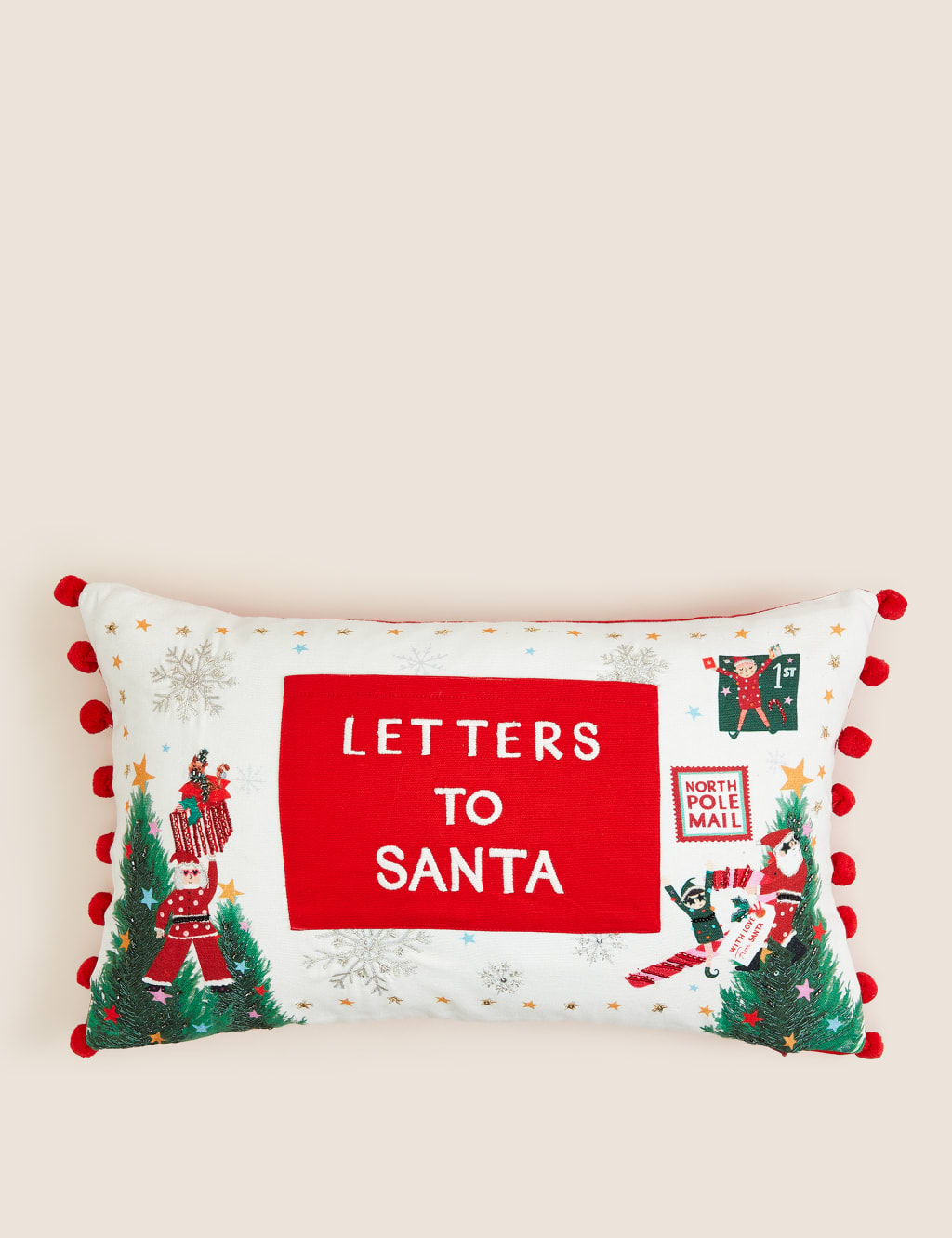 Pure Cotton Letters to Santa Bolster Cushion image 1