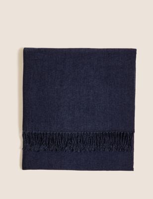 

M&S Collection Chenille Plain Throw - Navy, Navy