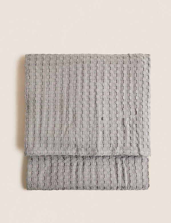 Plaid 100&nbsp;% coton à large motif gaufré - FR
