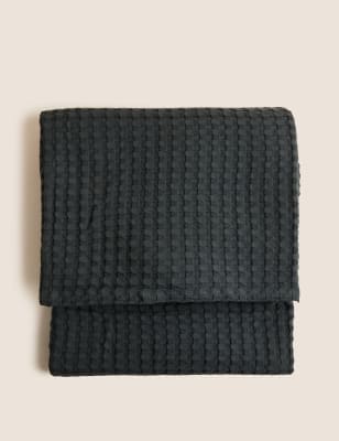 

M&S Collection Pure Cotton Large Waffle Throw - Charcoal, Charcoal