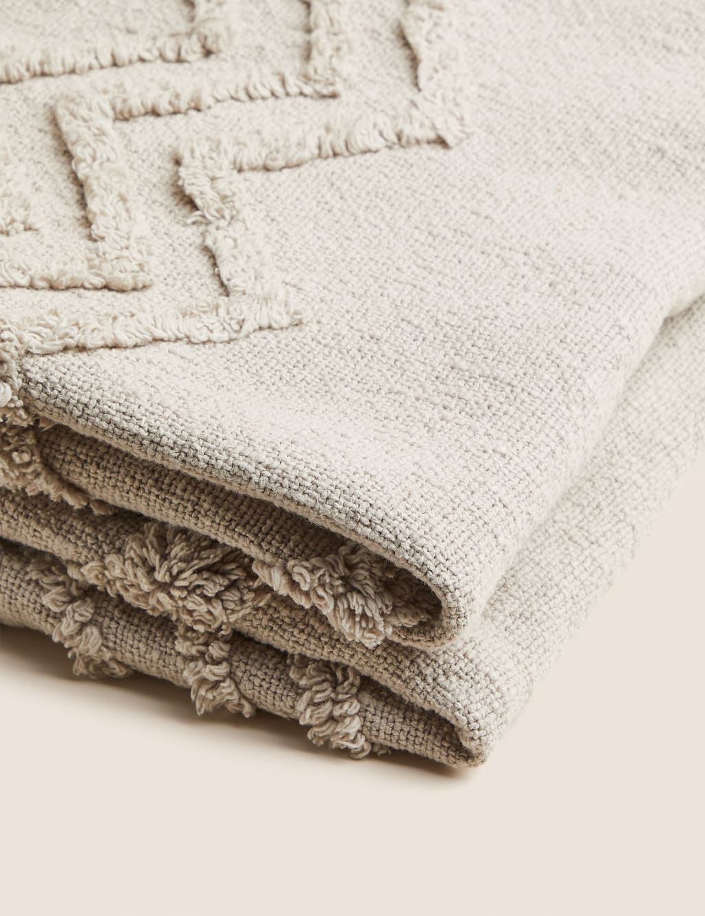 Pure Cotton Patterned Tassel Throw image 2